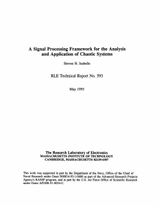 A  Signal  Processing  Framework  for ... and Application  of  Chaotic  Systems