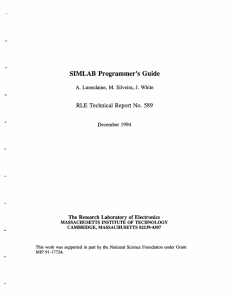 SIMLAB  Programmer's Guide December  1994