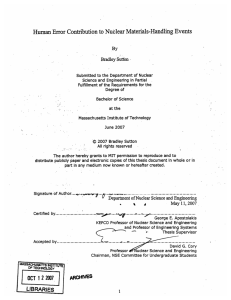 Human Error  Contribution to  Nuclear Materials-Handling  Events