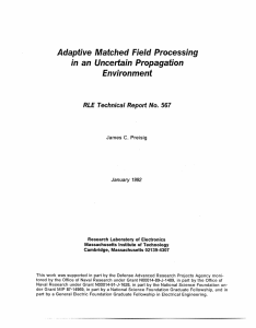 Adaptive Matched  Field Processing in an  Uncertain Propagation Environment