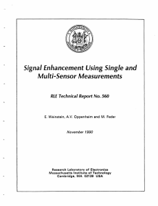 Signal Enhancement Using Single and Multi-Sensor Measurements