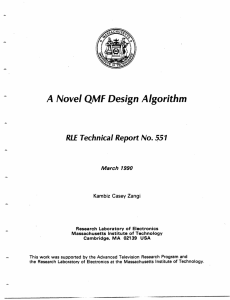 A  Novel QMF  Design Algorithm March  1990