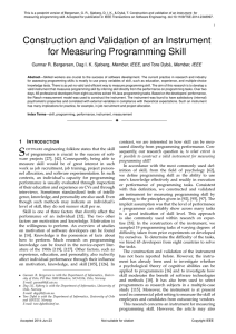 Construction and Validation of an Instrument for Measuring Programming Skill