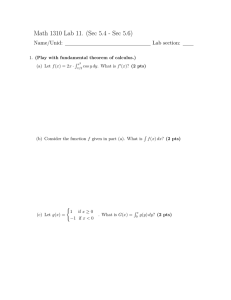 Math 1310 Lab 11. (Sec 5.4 - Sec 5.6) Name/Unid: Lab section: