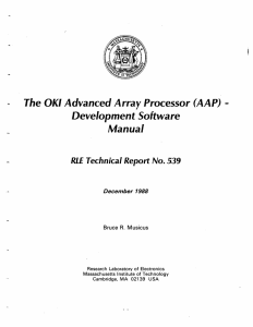 The  OKI Advanced Array Processor (AAP) Development Software Manual