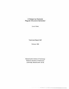 A Regular  Structure  Generator Technical  Report  507