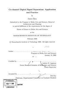 Application Co-channel  Digital  Signal  Separation: and  Practice