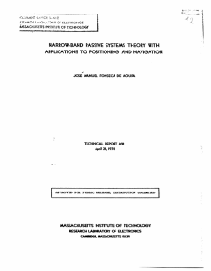 NARROW-BAND  PASSIVE THEORY  WITH APPUCATIONS  TO  POSITIONING SYSTEMS