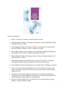 LIST OF CONTENTS: Preface: Teaching for Tolerance in Muslim majority societies