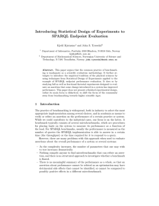 Introducing Statistical Design of Experiments to SPARQL Endpoint Evaluation Kjetil Kjernsmo