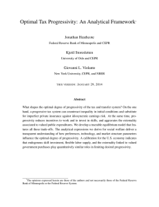 Optimal Tax Progressivity: An Analytical Framework Jonathan Heathcote Kjetil Storesletten Giovanni L. Violante