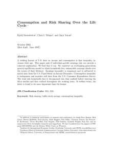 Consumption and Risk Sharing Over the Life Cycle Kjetil Storesletten Chris I. Telmer