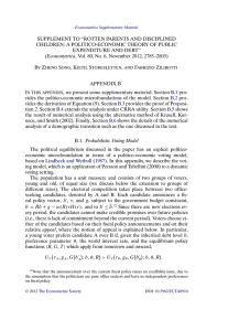 SUPPLEMENT TO “ROTTEN PARENTS AND DISCIPLINED EXPENDITURE AND DEBT”