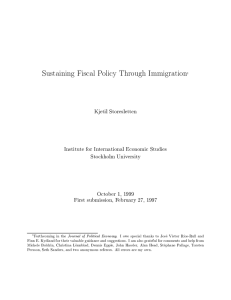 Sustaining Fiscal Policy Through Immigration