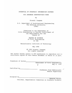 POTENTIAL OF  STRATEGIC  INFORMATION SYSTEMS by Hisashi  Inagawa