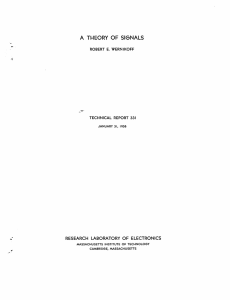 A  THEORY  OF  SIGNALS ROBERT  E. WERNIKOFF