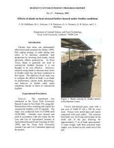 Effects of shade on heat-stressed heifers housed under feedlot conditions