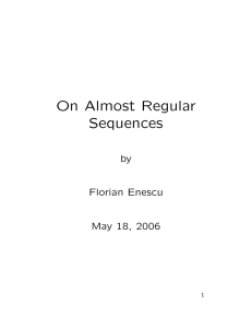 On Almost Regular Sequences by Florian Enescu