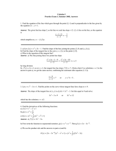 Calculus I Practice Exam 1, Summer 2002, Answers