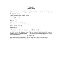 Calculus I Exam 1, Fall 2002