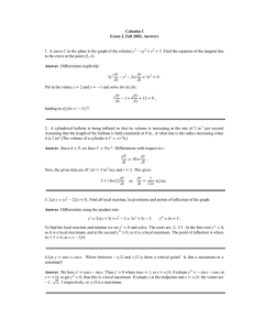 Calculus I Exam 2, Fall 2002, Answers Answer C
