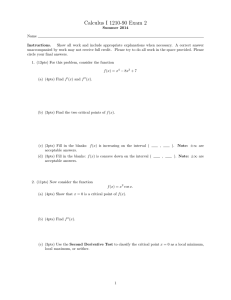 Calculus I 1210-90 Exam 2