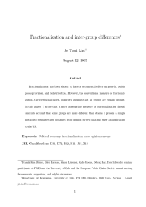 Fractionalization and inter-group differences ∗ Jo Thori Lind August 12, 2005