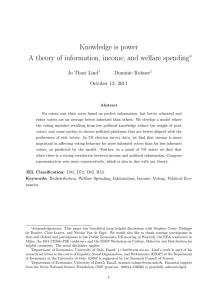 Knowledge is power A theory of information, income, and welfare spending ∗