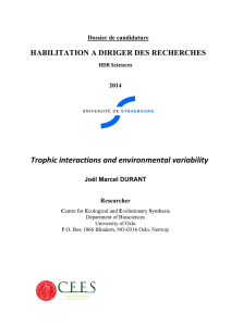 Trophic interactions and environmental variability HABILITATION A DIRIGER DES RECHERCHES