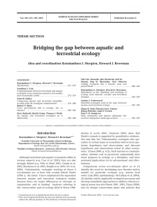 Bridging the gap between aquatic and terrestrial ecology THEME SECTION Idea and coordination: