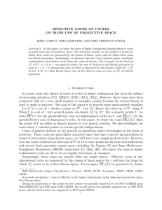 EFFECTIVE CONES OF CYCLES ON BLOW-UPS OF PROJECTIVE SPACE