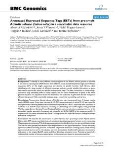 BMC Genomics Annotated Expressed Sequence Tags (ESTs) from pre-smolt Salmo salar