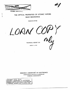 C1 THE  OPTICAL  PROPERTIES VAPORS NEAR  RESONANCE