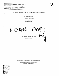 INFORMATION FLOW  IN  TASK-ORIENTED  GROUPS -4-40 'lctronic s t