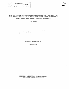 *3 THE  SELECTION  OF  NETWORK  FUNCTIONS ... PRESCRIBED  FREQUENCY  CHARACTERISTICS i