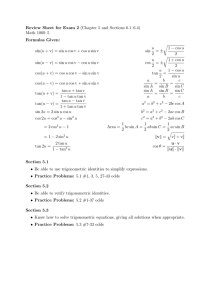 Review Sheet for Exam 2 (Chapter 5 and Sections 6.1–6.4) r