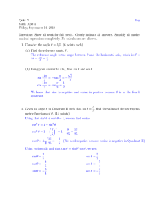 Quiz 3 Math 1060–5 Friday, September 14, 2012