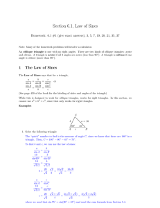Section 6.1, Law of Sines