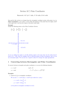 Section 10.7, Polar Coordinates