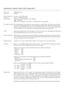 Quantitative Analysis, Math 1100-4, Spring 2012