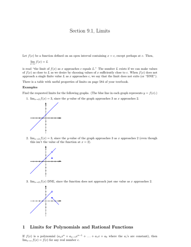 Section 9.1, Limits