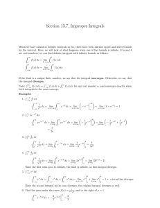 Section 13.7, Improper Integrals