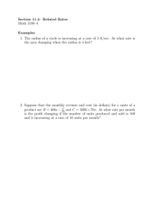 Section 11.4– Related Rates Math 1100–4 Examples