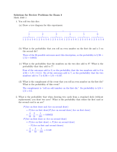 Solutions for Review Problems for Exam 2 Math 1040–1