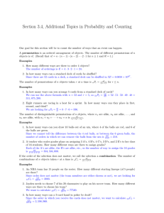 Section 3.4, Additional Topics in Probability and Counting