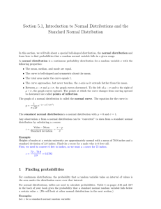Section 5.1, Introduction to Normal Distributions and the Standard Normal Distribution