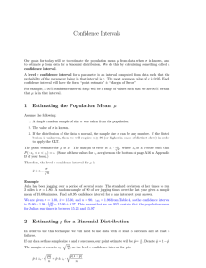 Confidence Intervals