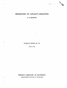 SEPARATION OF  LAPLACE'S EQUATION R. M. REDHEFFER