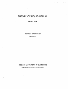 THEORY  OF  LIQUID  HELIUM OF LASZLO  TISZA
