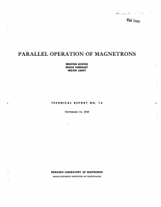 PARALLEL  OPERATION  OF  MAGNETRONS Frile  Copy